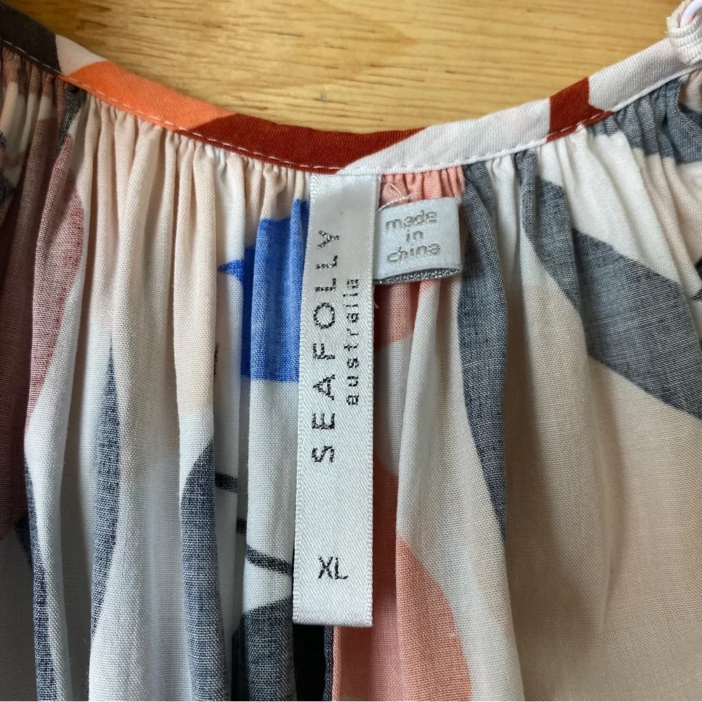 SEAFOLLY "In The Jungle" Multicoloured Floral Print Maxi Slip Dress Size XL 14 - Picture 5 of 12